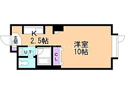 藤井ビルひばりが丘 1Kの間取図画像