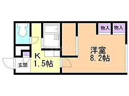 レオパレス新さっぽろ1 1Kの間取図画像