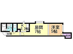 ガーデンヴィラ 1LDKの間取図画像