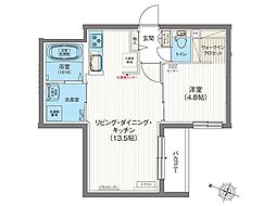 エフュート新さっぽろ 1LDKの間取図画像