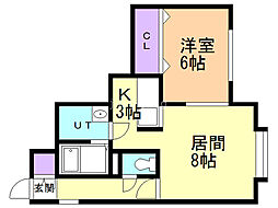 ロッソ1 1LDKの間取図画像
