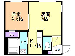 アウル 1DKの間取図画像