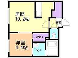 北広島市中央6丁目マンション 1LDKの間取図画像