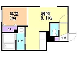 CLIO共栄 1LDKの間取図画像