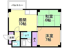 エリザベート新札幌 2LDKの間取図画像