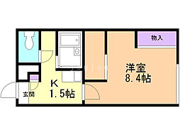 レオパレスKYOEI 1Kの間取図画像