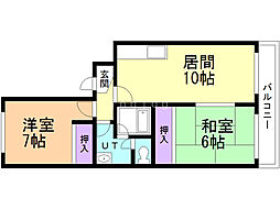フォーレストメモリー 2LDKの間取図画像