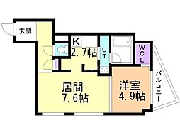 Farnestひばりが丘 1LDKの間取図画像