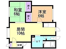 第2司レジデンス 2LDKの間取図画像