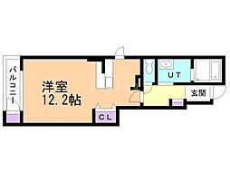 メゾンソレイユ1 ワンルームの間取図画像