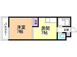 ラ・フォーレ新札幌 1DKの間取図画像