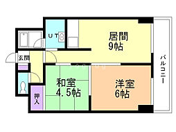 コート大谷地 2LDKの間取図画像