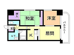 ガーネットハイツ南郷 2LDKの間取図画像