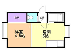 クルーズハウススミカワ 1DKの間取図画像