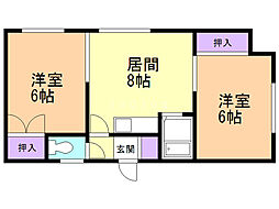 H・Sハイツ 2LDKの間取図画像