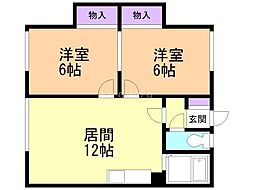ハイツすみれ 2LDKの間取図画像
