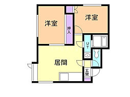 しろがねパレス 2LDKの間取図画像