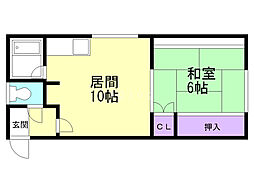 メゾン植竹 1LDKの間取図画像