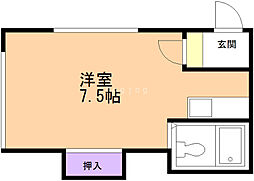 コーポ葉月 ワンルームの間取図画像