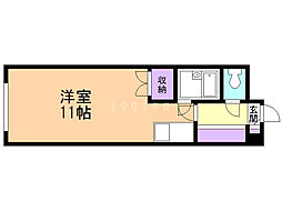 ラフォーレ美園 3階ワンルームの間取り