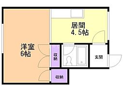 ＦＡＲＲＯＣＫ　　ＣＯＵＲＴ　　Ｓ21 207 2階1DKの間取り