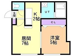 ドリームハウス月寒 1LDKの間取図画像