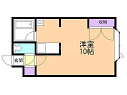 サンリバー南ノ沢2 ワンルームの間取図画像