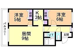 ジオン真栄 2LDKの間取図画像