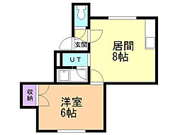 アールグレイ 2階1LDKの間取り
