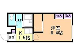 レオパレス花 1Kの間取図画像