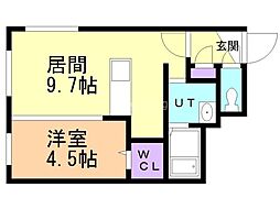 Ａｌｉｖｉｓ美園 3階1LDKの間取り