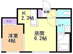 ｐｒｅｃｉｏｕｓ　ＭＩＳＯＮＯ 2階1LDKの間取り