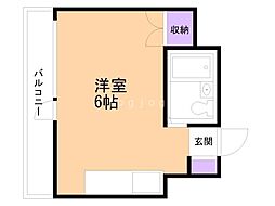 札幌市営南北線 平岸駅 徒歩1分の賃貸マンション 5階ワンルームの間取り