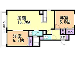 間取図画像 2LDK