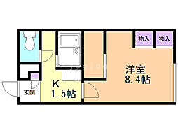 レオパレスヴィル 1Kの間取図画像
