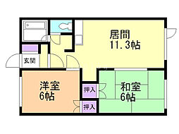 キーウエストハウス月寒 2LDKの間取図画像