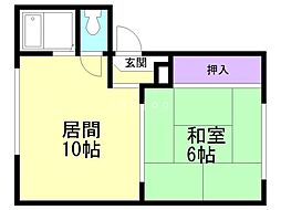 共立ハウス 1LDKの間取図画像