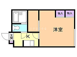 レオパレス平岸高台 1Kの間取図画像