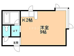 ビリオネアー十番舘 1Kの間取図画像