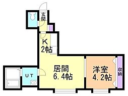 ウイングコート 1LDKの間取図画像