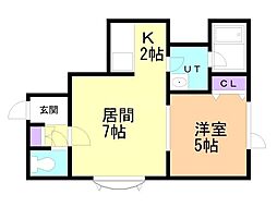 コンフォート 1LDKの間取図画像