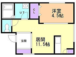 アトリア月寒 1LDKの間取図画像