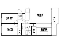 澄川パークマンションB棟 3LDKの間取図画像