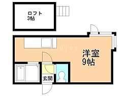 ライフステージ学園南1 ワンルームの間取図画像