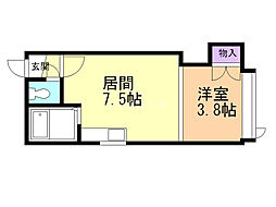 パルク平岸 1DKの間取図画像
