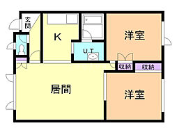 サウスオブヒルズ 2LDKの間取図画像