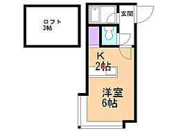 グランステージ澄川 1Kの間取図画像