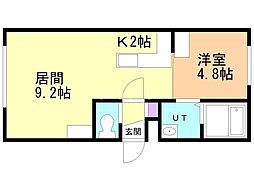 リベルタ福住 1LDKの間取図画像