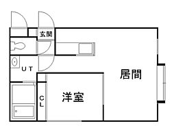 クレスト 1LDKの間取図画像
