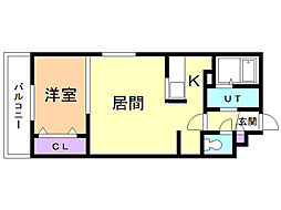 ジェイズワン平岸 1LDKの間取図画像
